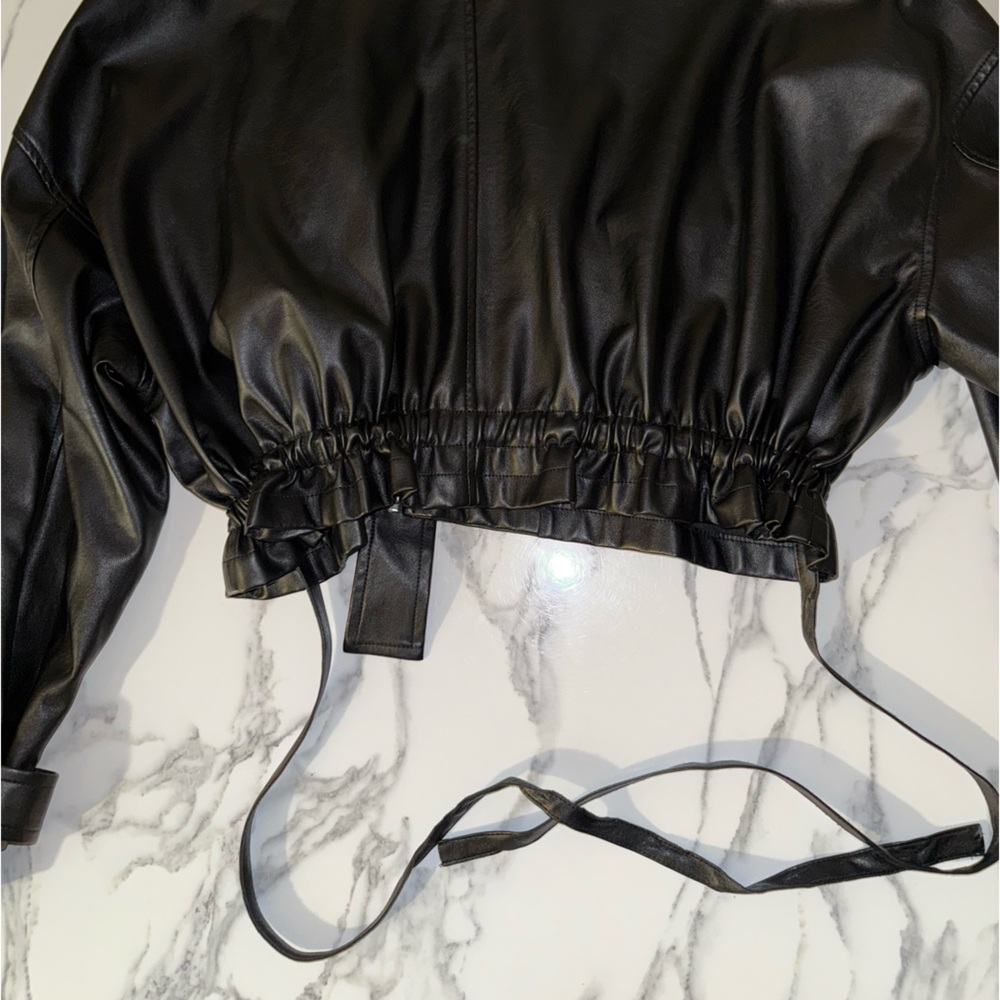 Vegan Leather Oversized Jacket - image 3
